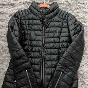 Guess black leather puff  jacket